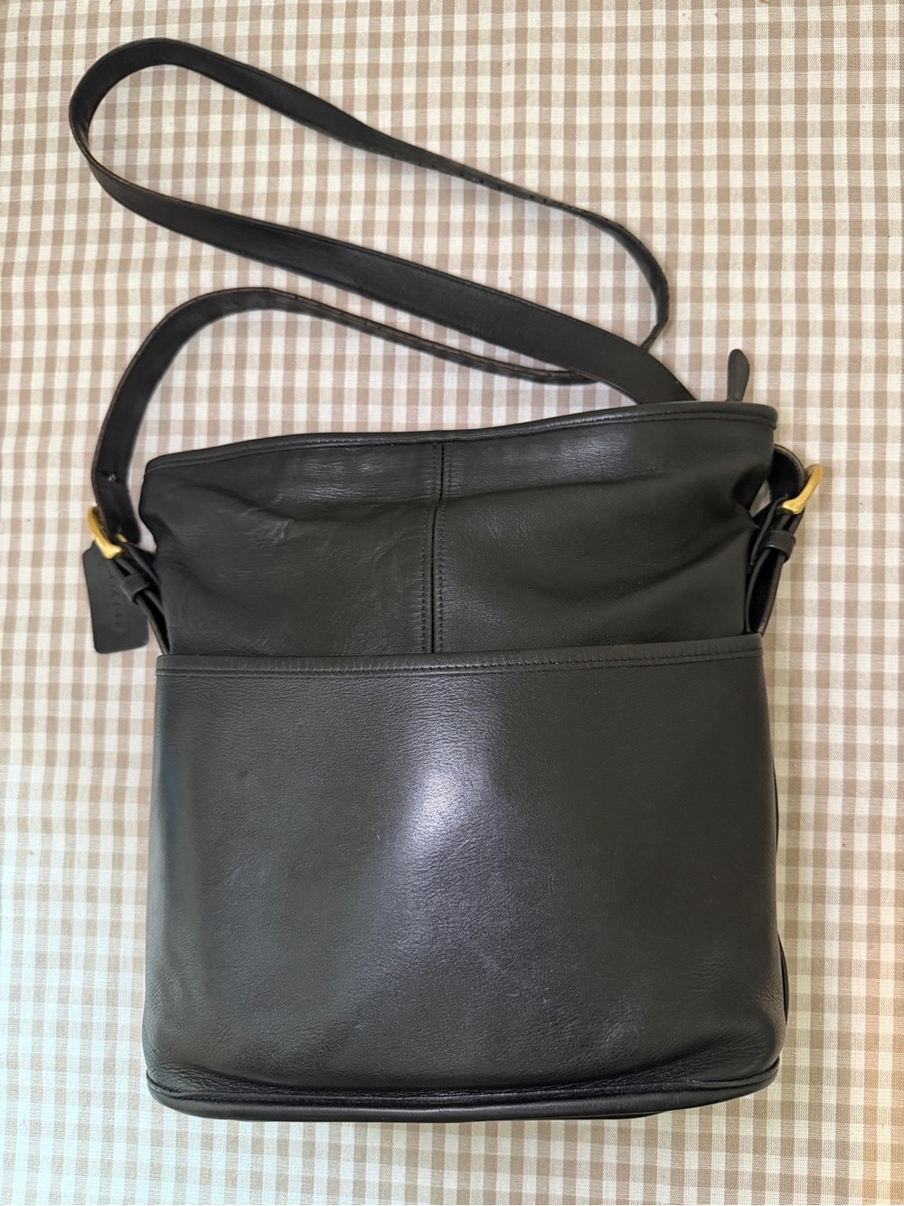 Vintage Coach Black Leather Bleeker Adjustable Crossbody, 1998, No. B8G-4153